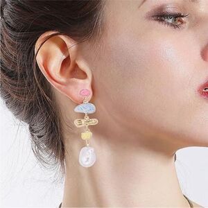Bohemian pearl drop earrings N590